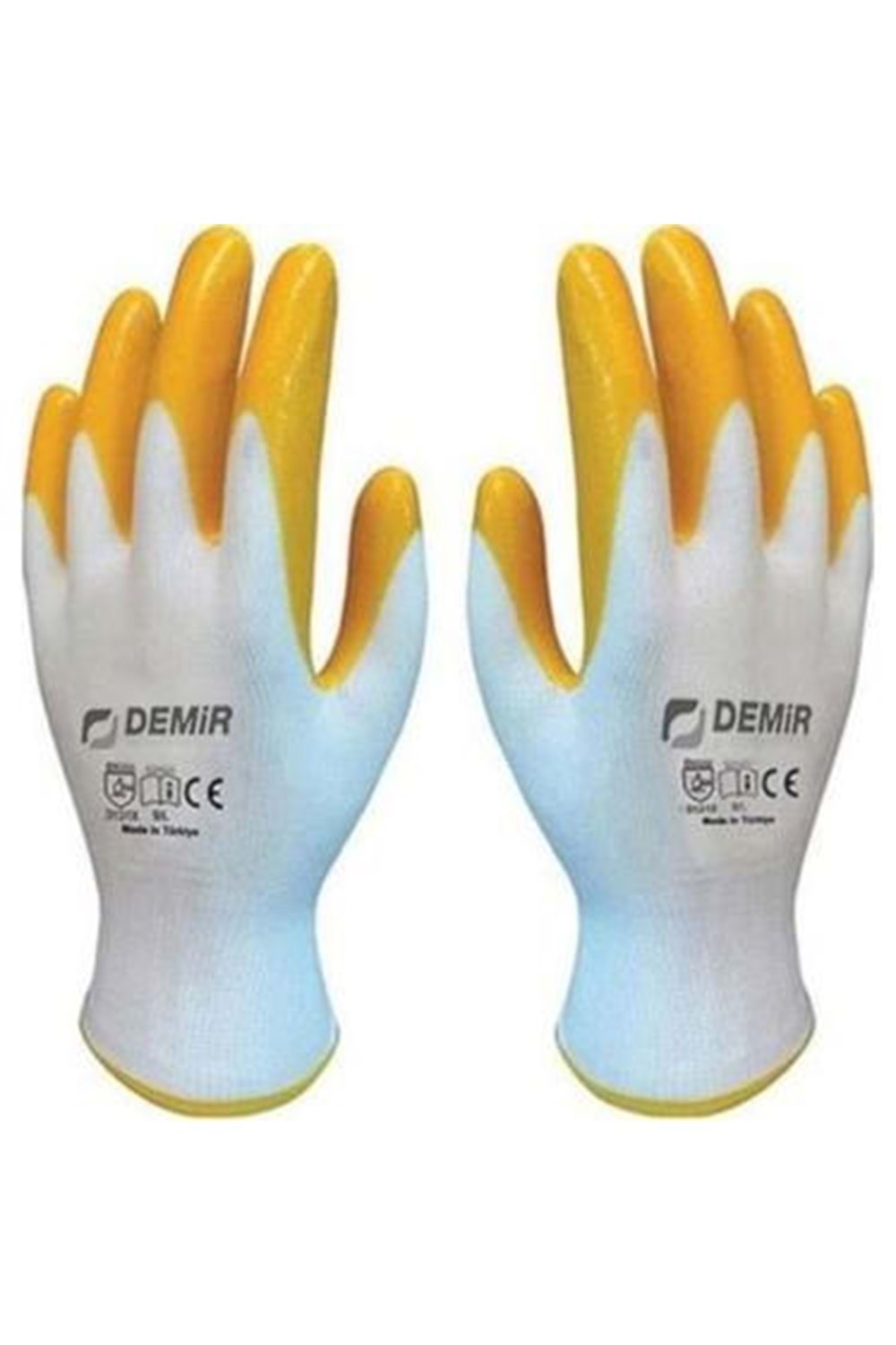 Demir Safety Sarı Nitril İnşaat Tarım Montaj İş Eldiveni 12 Çift-no:10