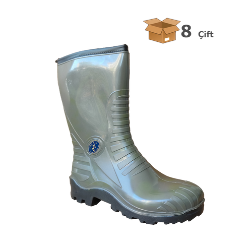 Palalı 118K PVC S4 Çelik Burunlu Emniyet Çizmesi - Soğuk Hava, Peluş Astarlı