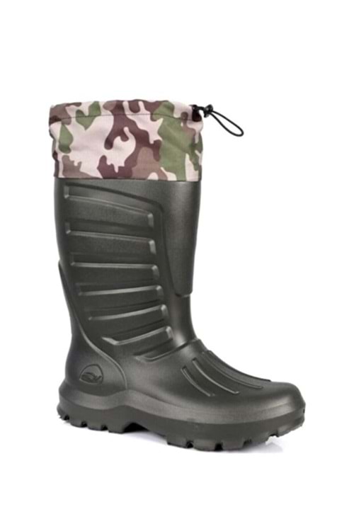 Sonimix Haki EVA Termal Çizme -30°C Soğuk İzolasyonlu, Kaymaz, Çoraplı Avcı & Balıkçı Çizmesi