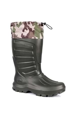 Sonimix Haki EVA Termal Çizme -30°C Soğuk İzolasyonlu, Kaymaz, Çoraplı Avcı & Balıkçı Çizmesi